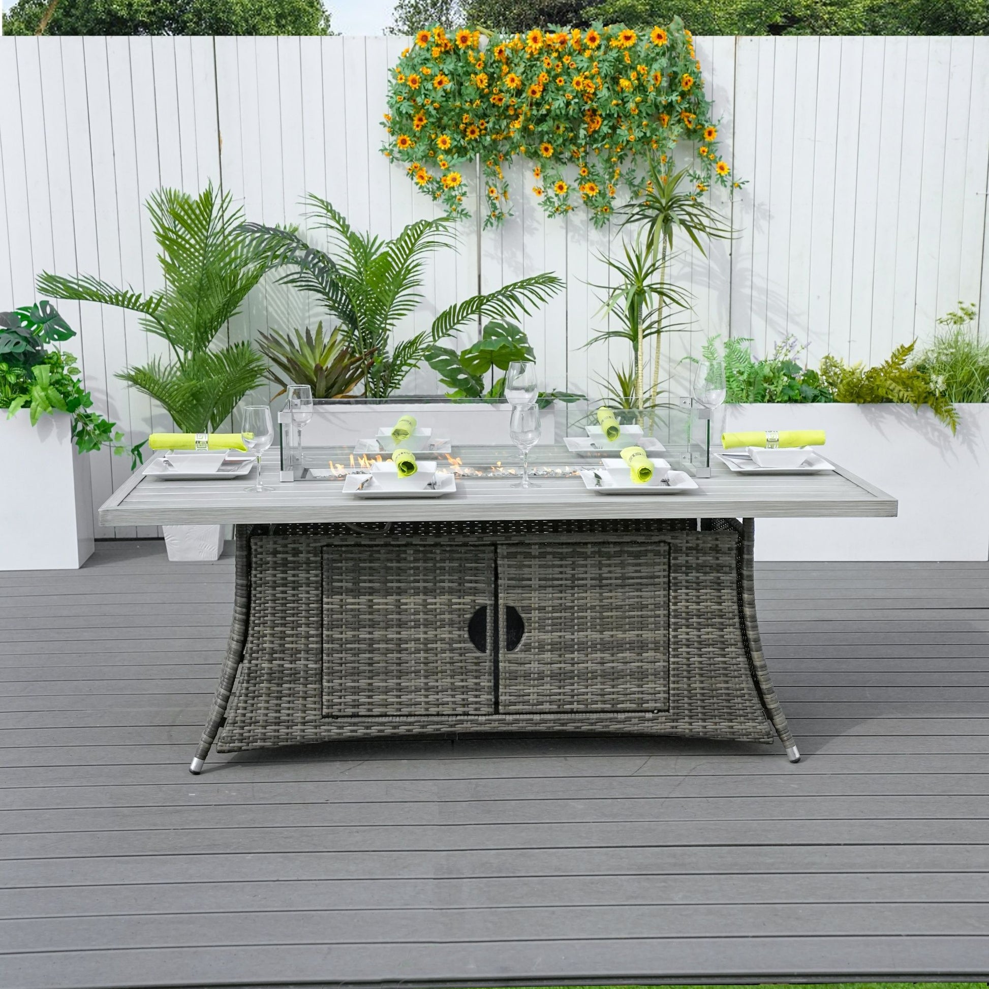 Direct Wicker PE Rattan and Aluminium Patio Dining Fire Pit Table (Table Only) image 10