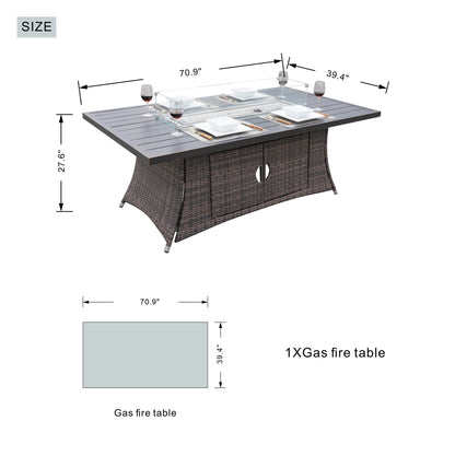 Direct Wicker PE Rattan and Aluminium Patio Dining Fire Pit Table (Table Only) image 6