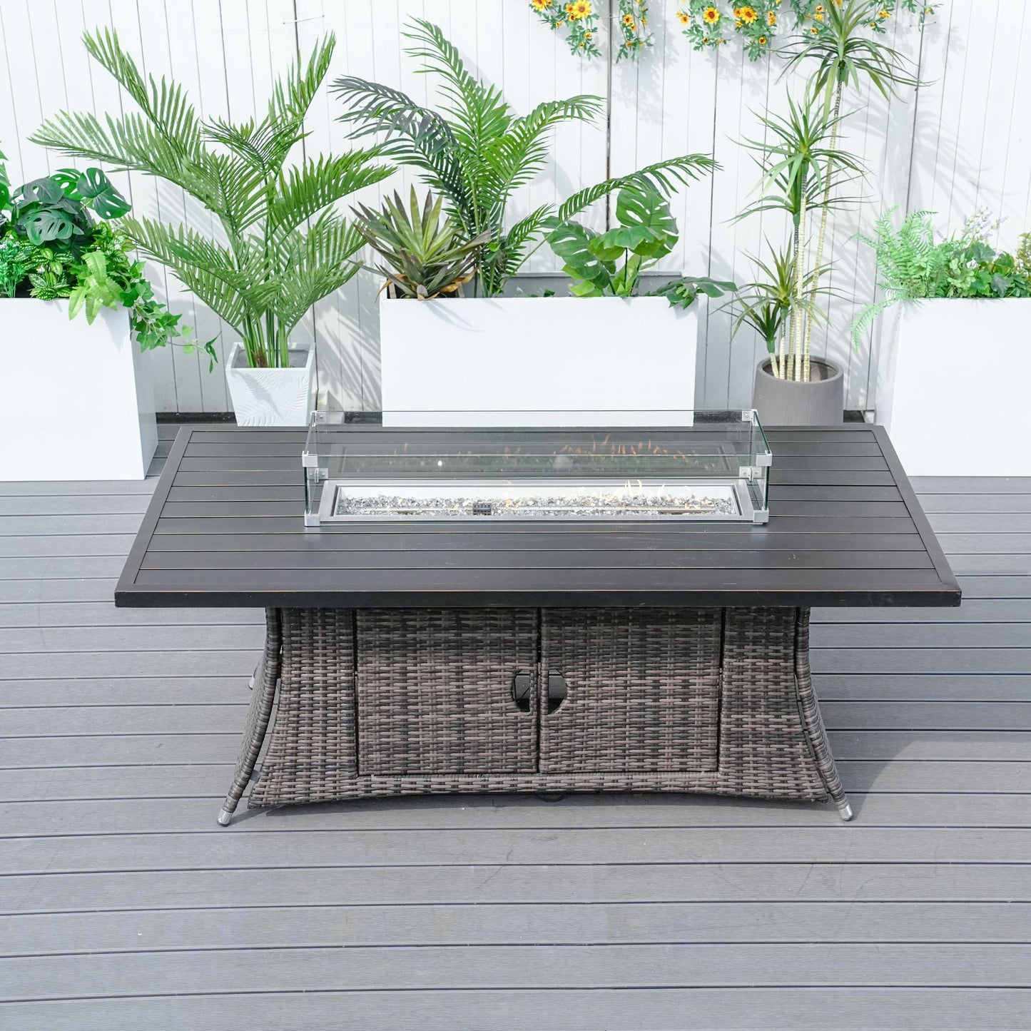 Direct Wicker PE Rattan and Aluminium Patio Dining Fire Pit Table (Table Only) image 2