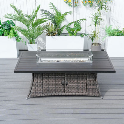 Direct Wicker PE Rattan and Aluminium Patio Dining Fire Pit Table (Table Only) image 2