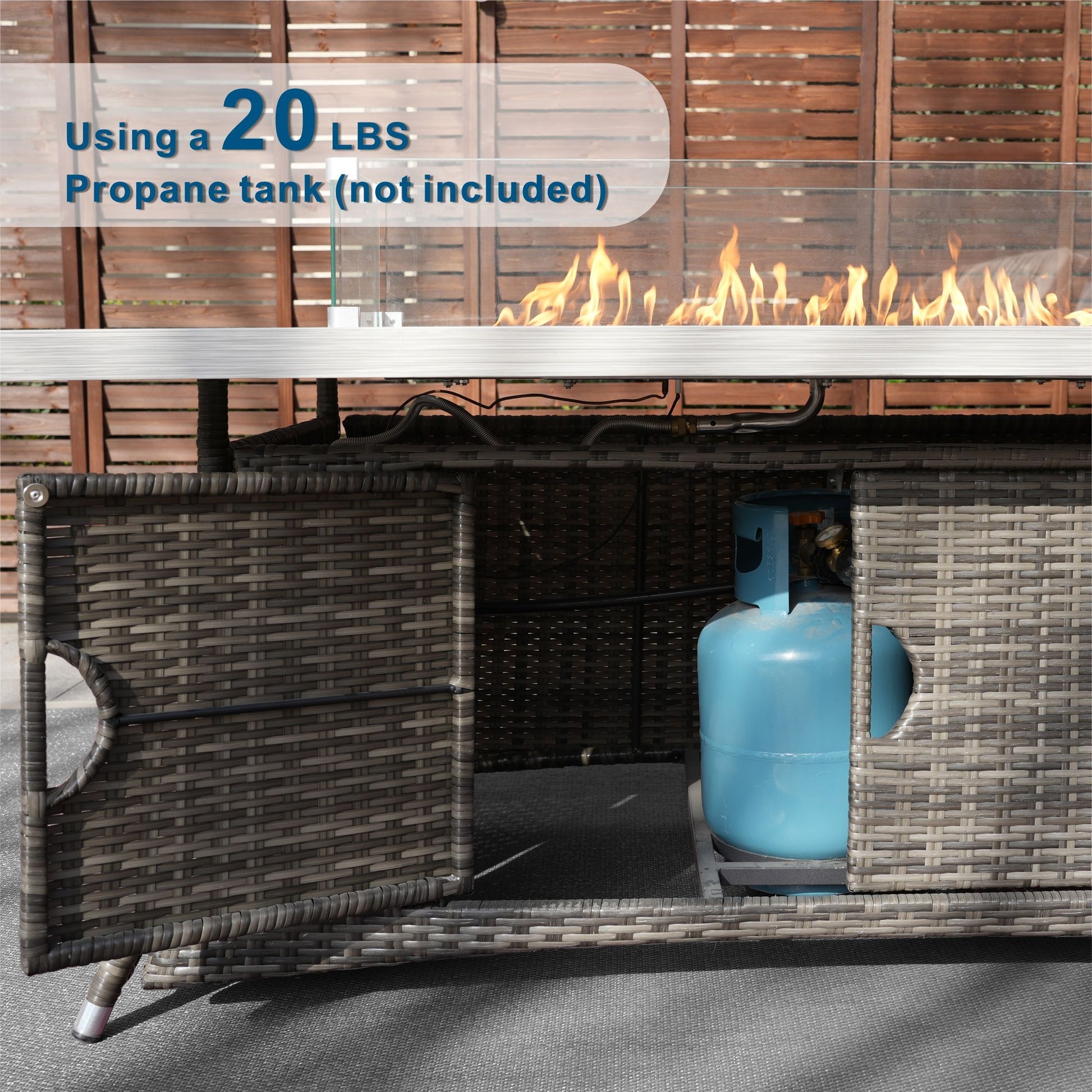 Direct Wicker PE Rattan and Aluminium Patio Dining Fire Pit Table (Table Only) image 12