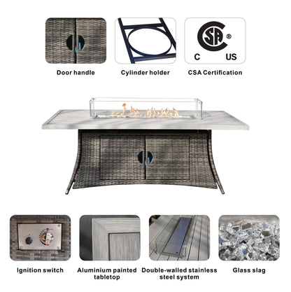 Direct Wicker PE Rattan and Aluminium Patio Dining Fire Pit Table (Table Only) image 13