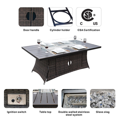 Direct Wicker PE Rattan and Aluminium Patio Dining Fire Pit Table (Table Only) image 5
