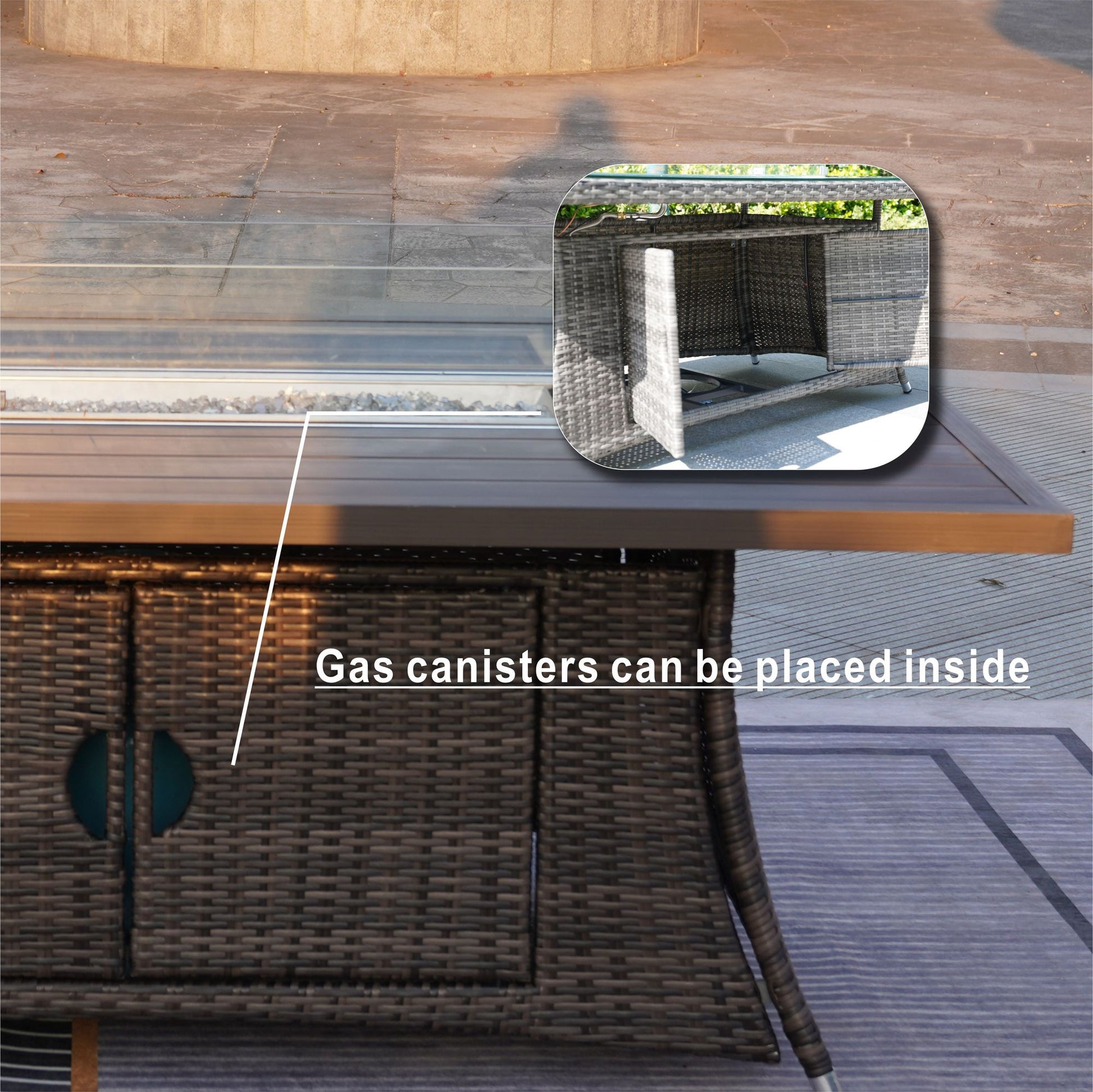 Direct Wicker PE Rattan and Aluminium Patio Dining Fire Pit Table (Table Only) image 8