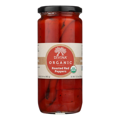 Divina, Organic Fire Roasted Sweet Peppers - Case Of 6 - 16.2 Oz image 2