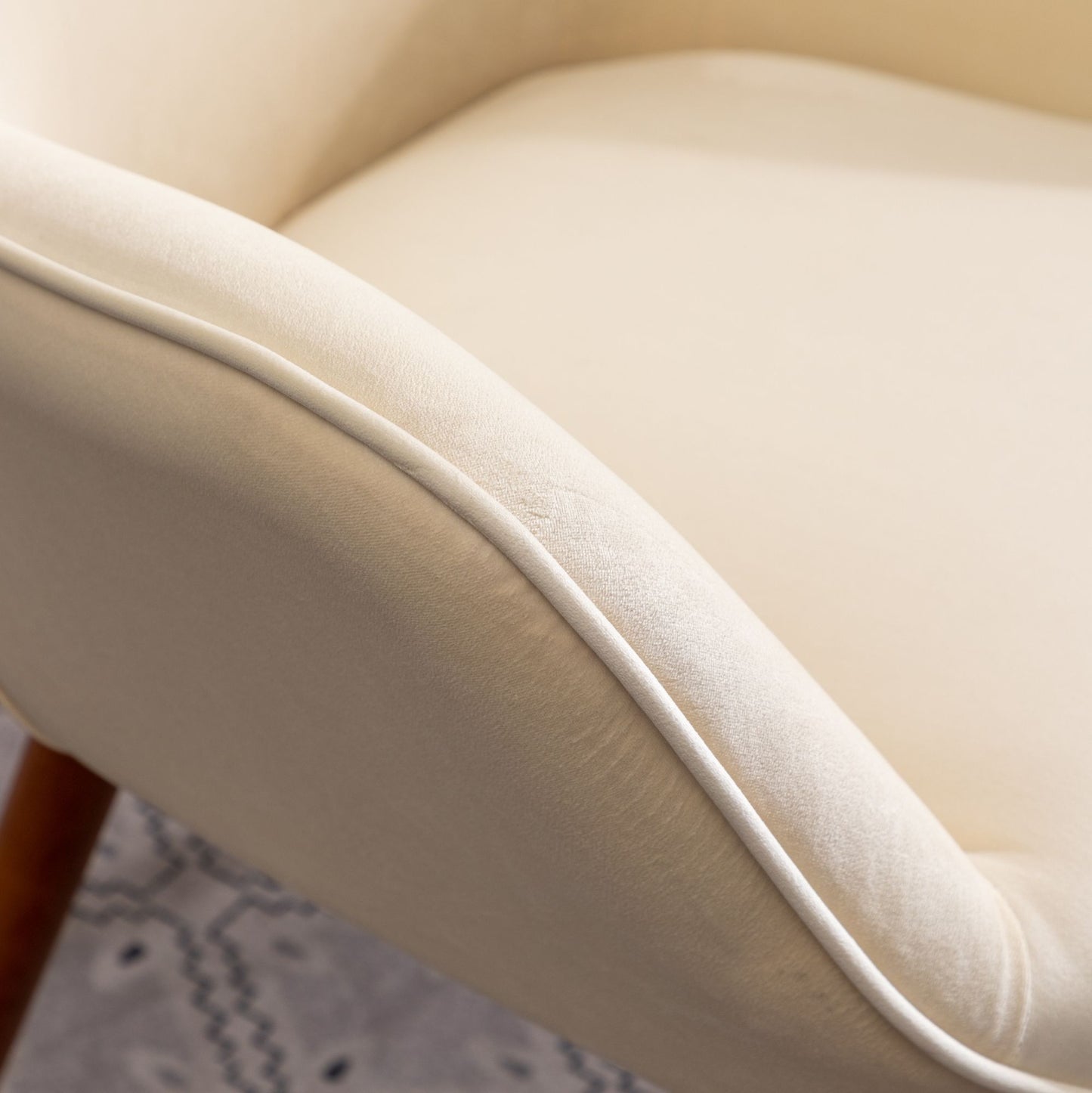 Doarnin Contemporary Silky Velvet Tufted Button Back Accent Chair, White image 10