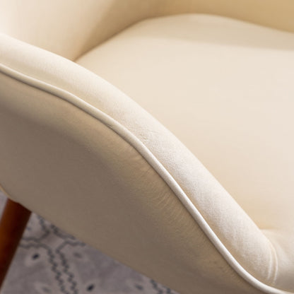 Doarnin Contemporary Silky Velvet Tufted Button Back Accent Chair, White image 10
