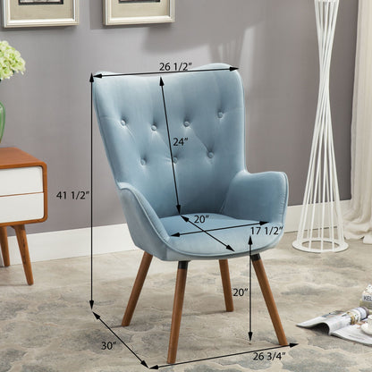 Doarnin Contemporary Silky Velvet Tufted Button Back Accent Chair, White image 14
