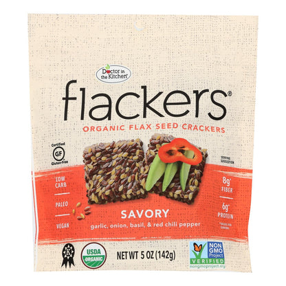 Doctor In The Kitchen - Organic Flax Seed Crackers - Savory - Case Of 6 - 5 Oz. image 1