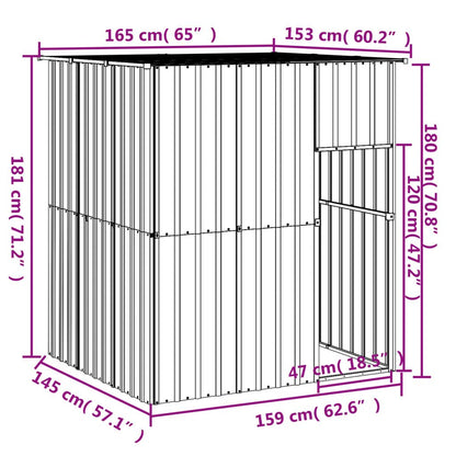 Dog House with Roof Anthracite 65"x60.2"x71.3" Galvanized Steel image 5