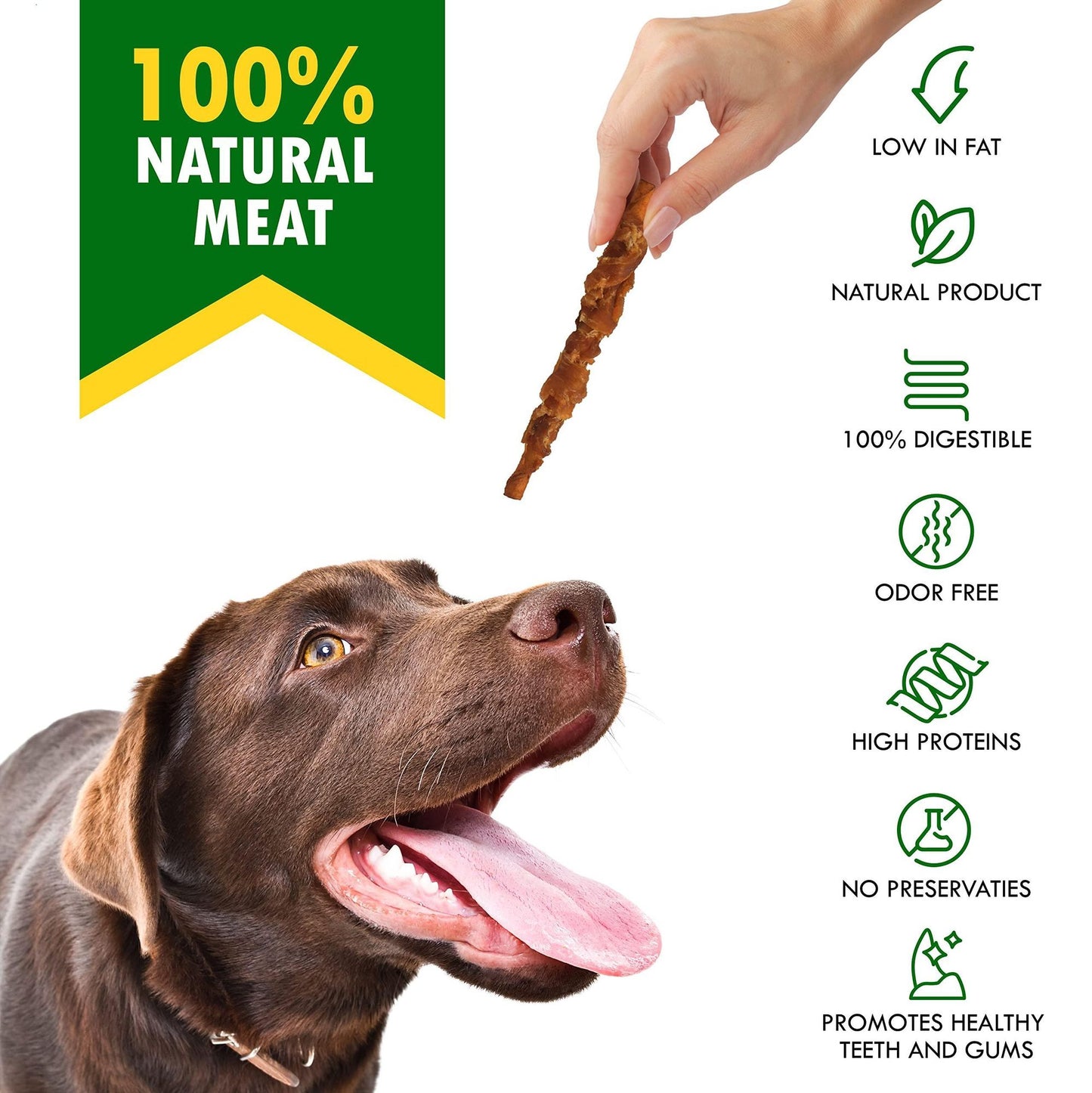 Dog Smoked Rawhide Sticks Wrapped Chicken Pet Natural Chew Treats Grain Free Organic Meat Healthy Human Grade Dried Snac image 2