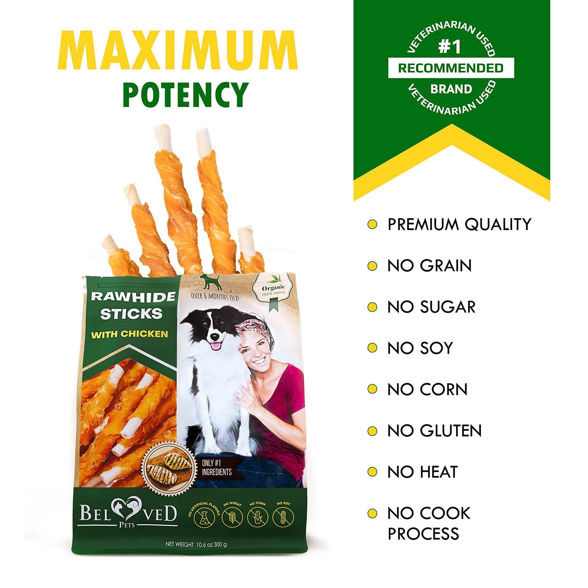 Dog Sticks Wrapped with Chicken & Pet Natural Chew Treats Grain Free Organic Meat & Human Grade Dried Snacks in Bulk for image 6
