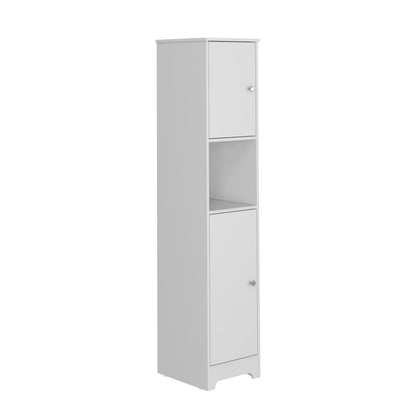 Double Door Cabinet 69" H, Four Interior Shelves, One Open Shelf, White image 3