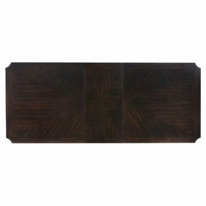 Double Pedestal Base Dark Cherry Finish 1pc Dining Table with Extension Leaf Wooden Furniture 96-inch Table image 3