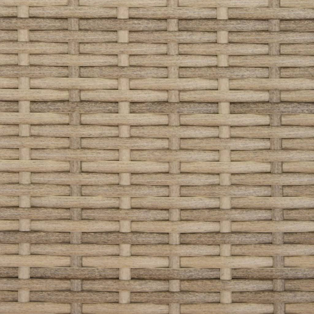 Double Sun Lounger with Canopy and Cushions Beige Poly Rattan image 11