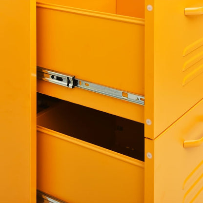 Drawer Cabinet Mustard Yellow 31.5"x13.8"x40" Steel image 8