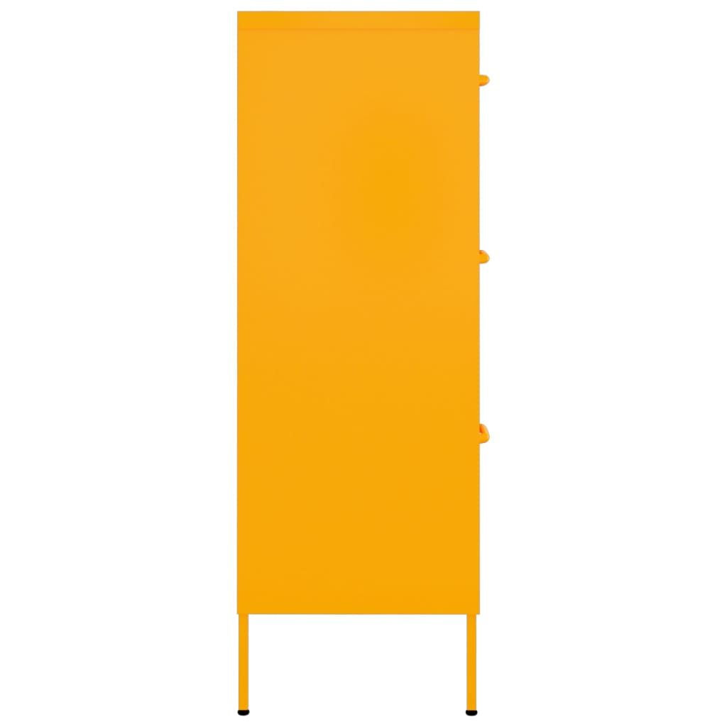 Drawer Cabinet Mustard Yellow 31.5"x13.8"x40" Steel image 4