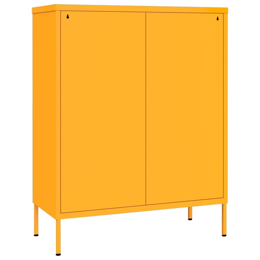 Drawer Cabinet Mustard Yellow 31.5"x13.8"x40" Steel image 5