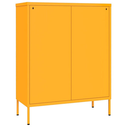 Drawer Cabinet Mustard Yellow 31.5"x13.8"x40" Steel image 5