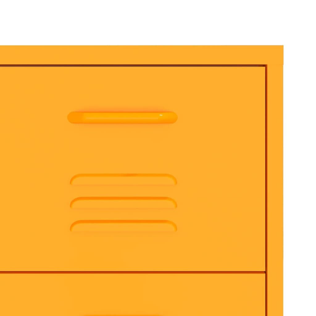Drawer Cabinet Mustard Yellow 31.5"x13.8"x40" Steel image 7