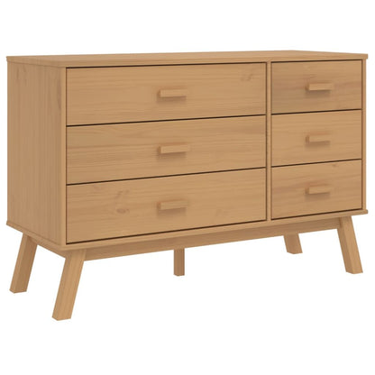 Drawer Cabinet OLDEN Brown Solid Wood Pine image 2