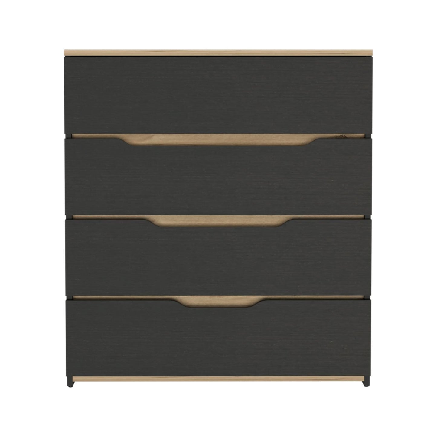 Drawer Dresser 35"H, Four Drawers, Superior Top, Black / Light Oak image 3