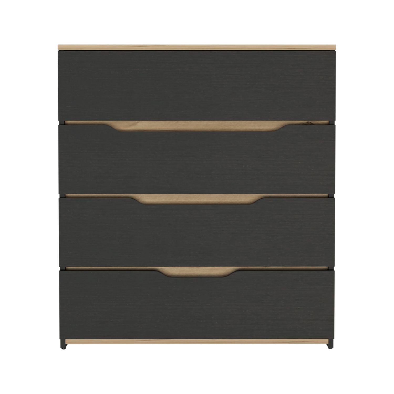Drawer Dresser 35"H, Four Drawers, Superior Top, Black / Light Oak image 3