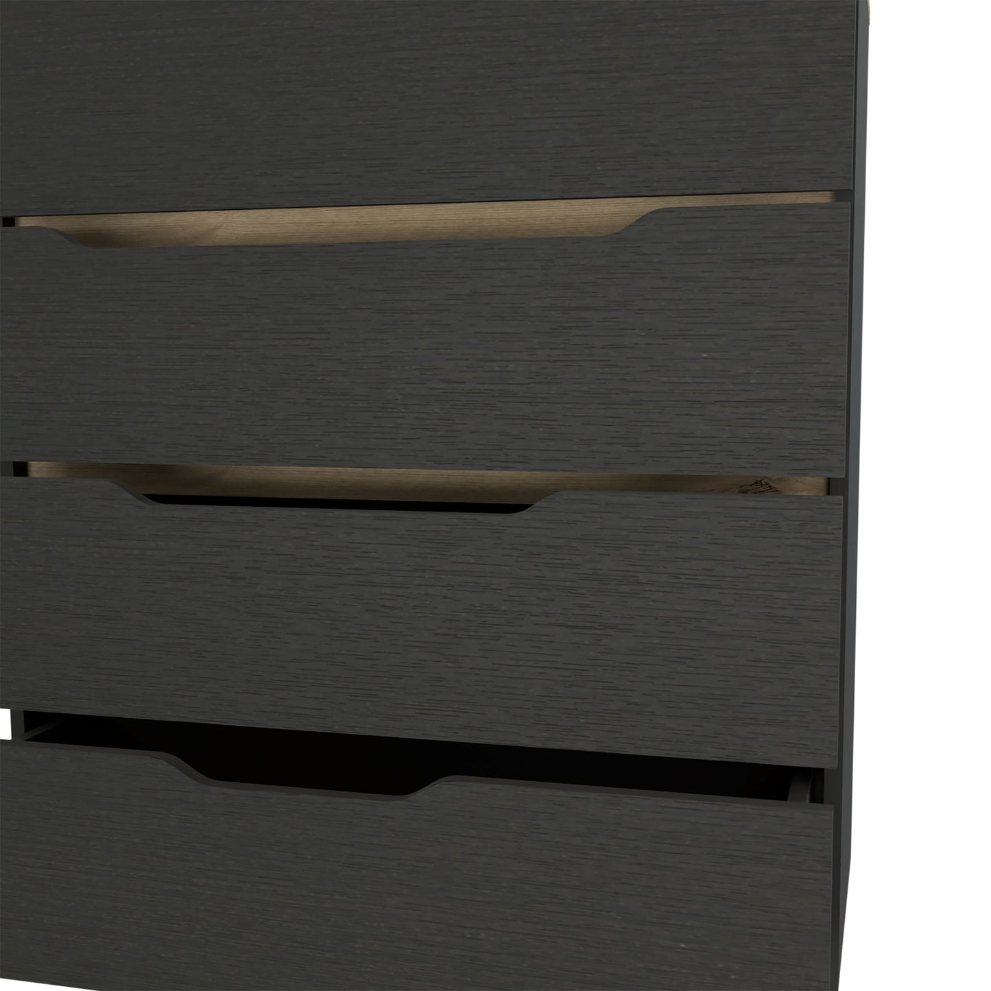 Drawer Dresser 35"H, Four Drawers, Superior Top, Black / Light Oak image 6