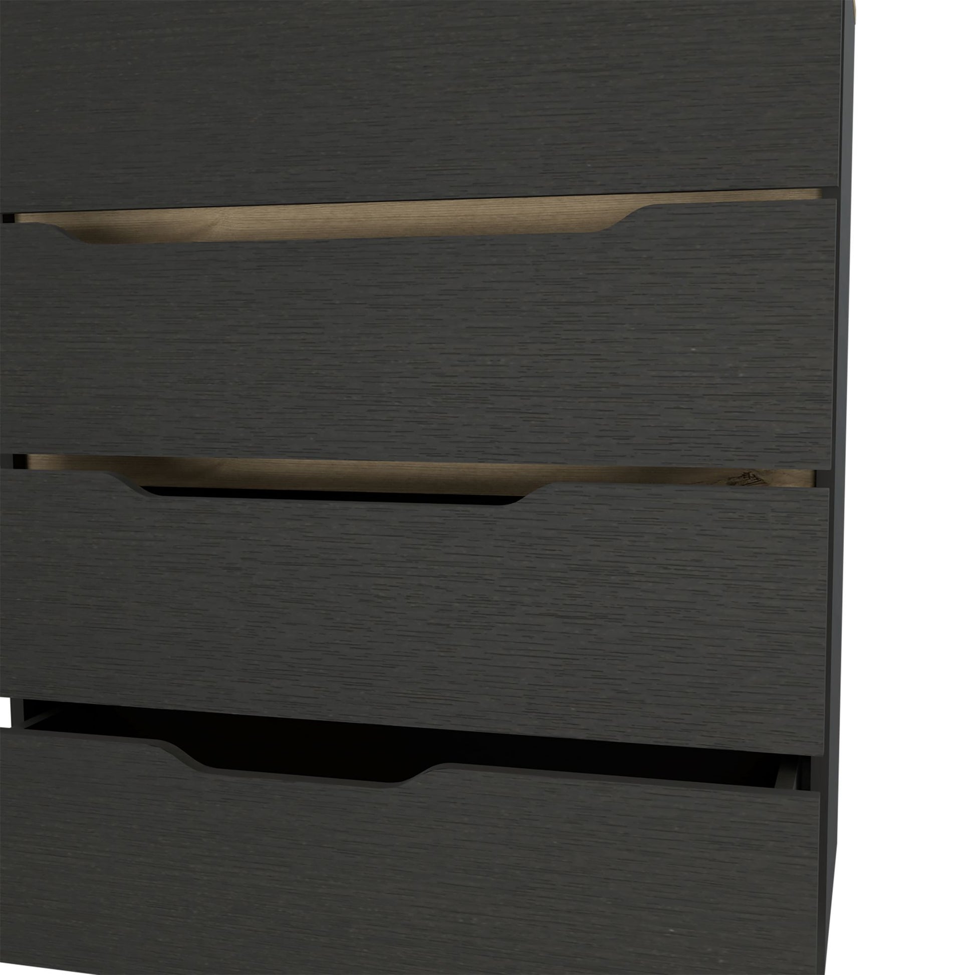 Drawer Dresser 35"H, Four Drawers, Superior Top, Black / Light Oak image 6