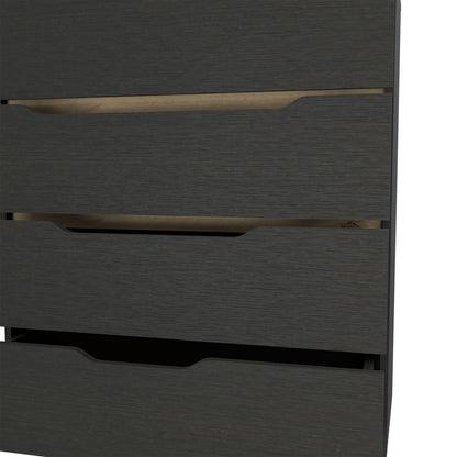 Drawer Dresser 35"H, Four Drawers, Superior Top, Black / Light Oak image 6
