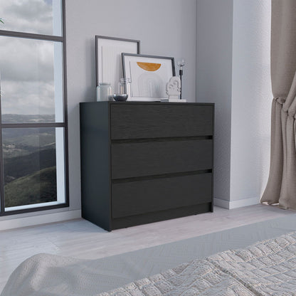 Dresser 31"H, 3 Drawers, Chest of Drawers, Black image 1