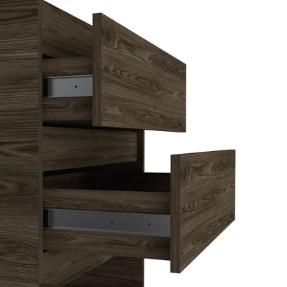 Dresser 43"H, Jewelry Box, Mirror, Single Door Cabinet, Two Drawers, Dark Walnut image 6