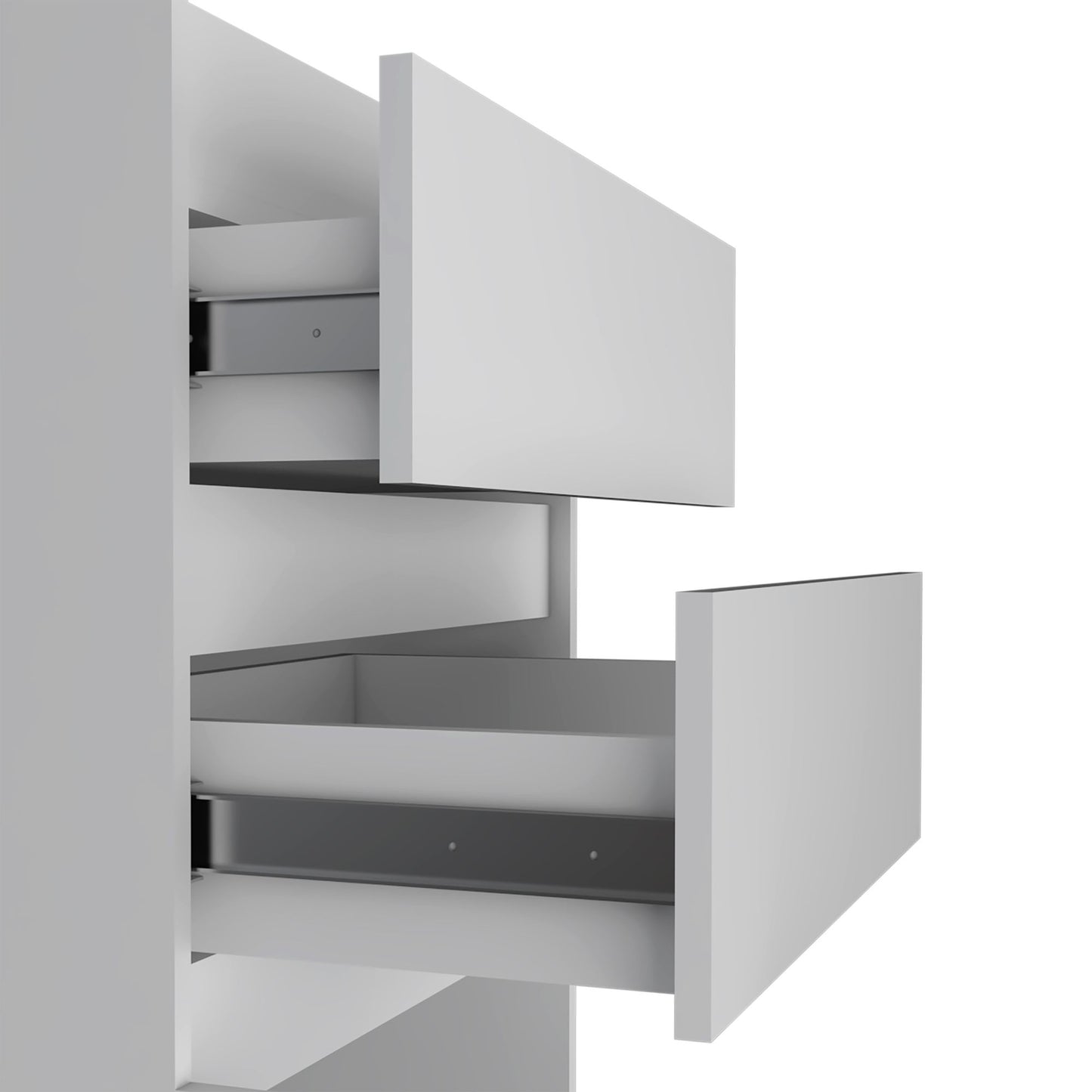 Dresser 43"H, Jewelry Box, Mirror, Single Door Cabinet, Two Drawers, White image 7
