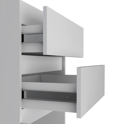 Dresser 43"H, Jewelry Box, Mirror, Single Door Cabinet, Two Drawers, White image 7