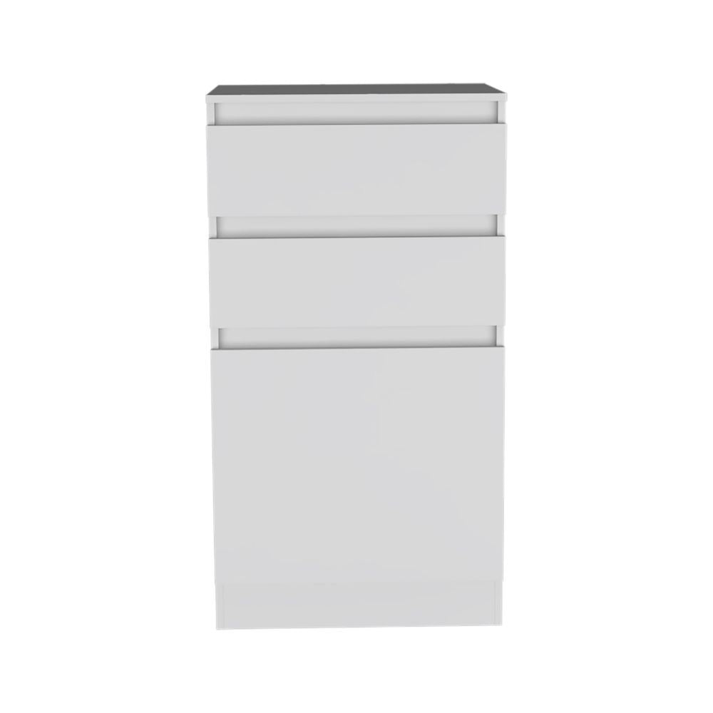 Dresser 43"H, Jewelry Box, Mirror, Single Door Cabinet, Two Drawers, White image 3