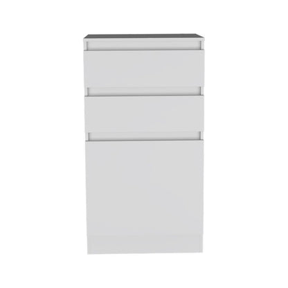 Dresser 43"H, Jewelry Box, Mirror, Single Door Cabinet, Two Drawers, White image 3