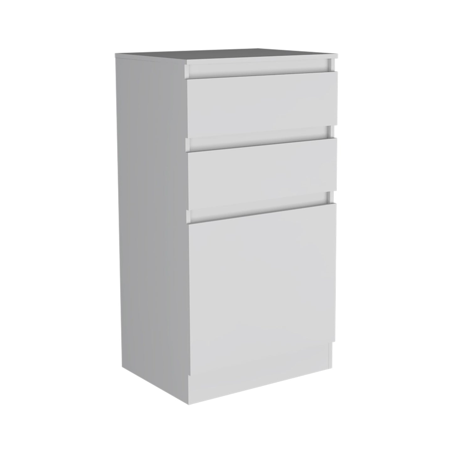 Dresser 43"H, Jewelry Box, Mirror, Single Door Cabinet, Two Drawers, White image 4