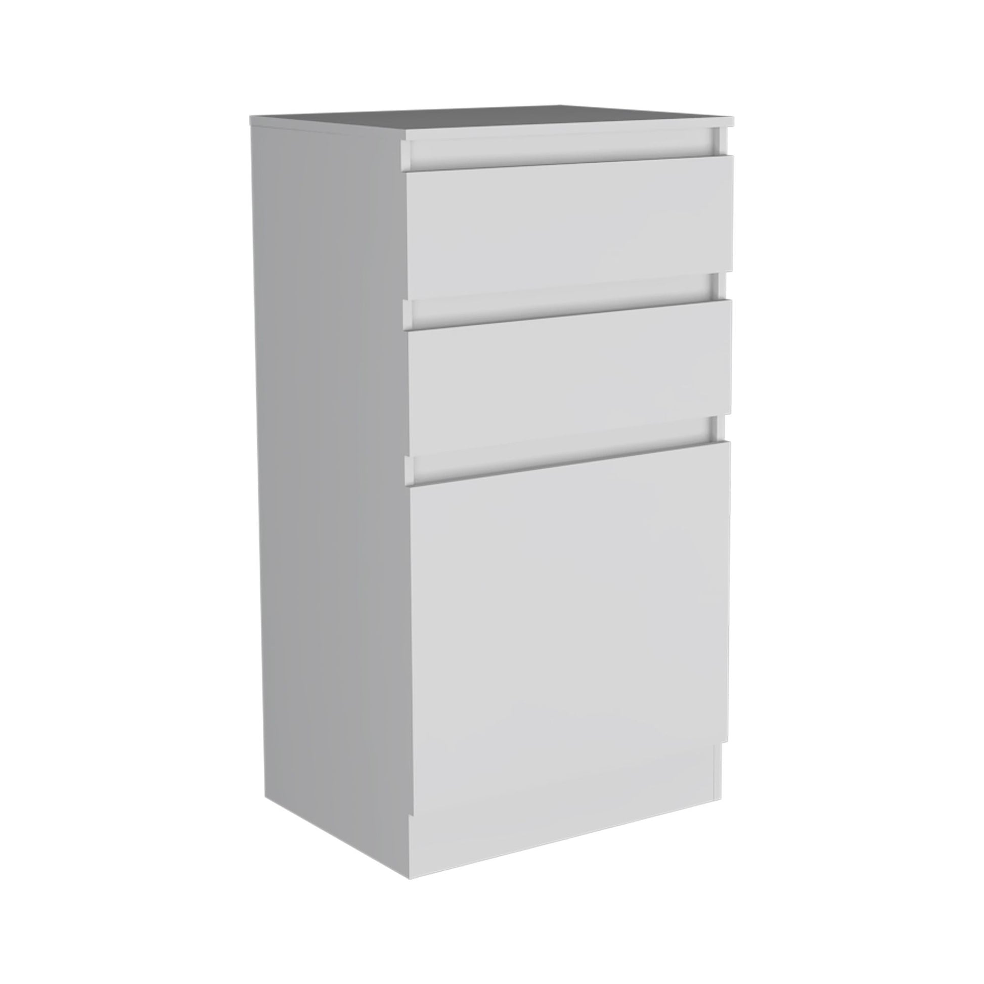 Dresser 43"H, Jewelry Box, Mirror, Single Door Cabinet, Two Drawers, White image 4