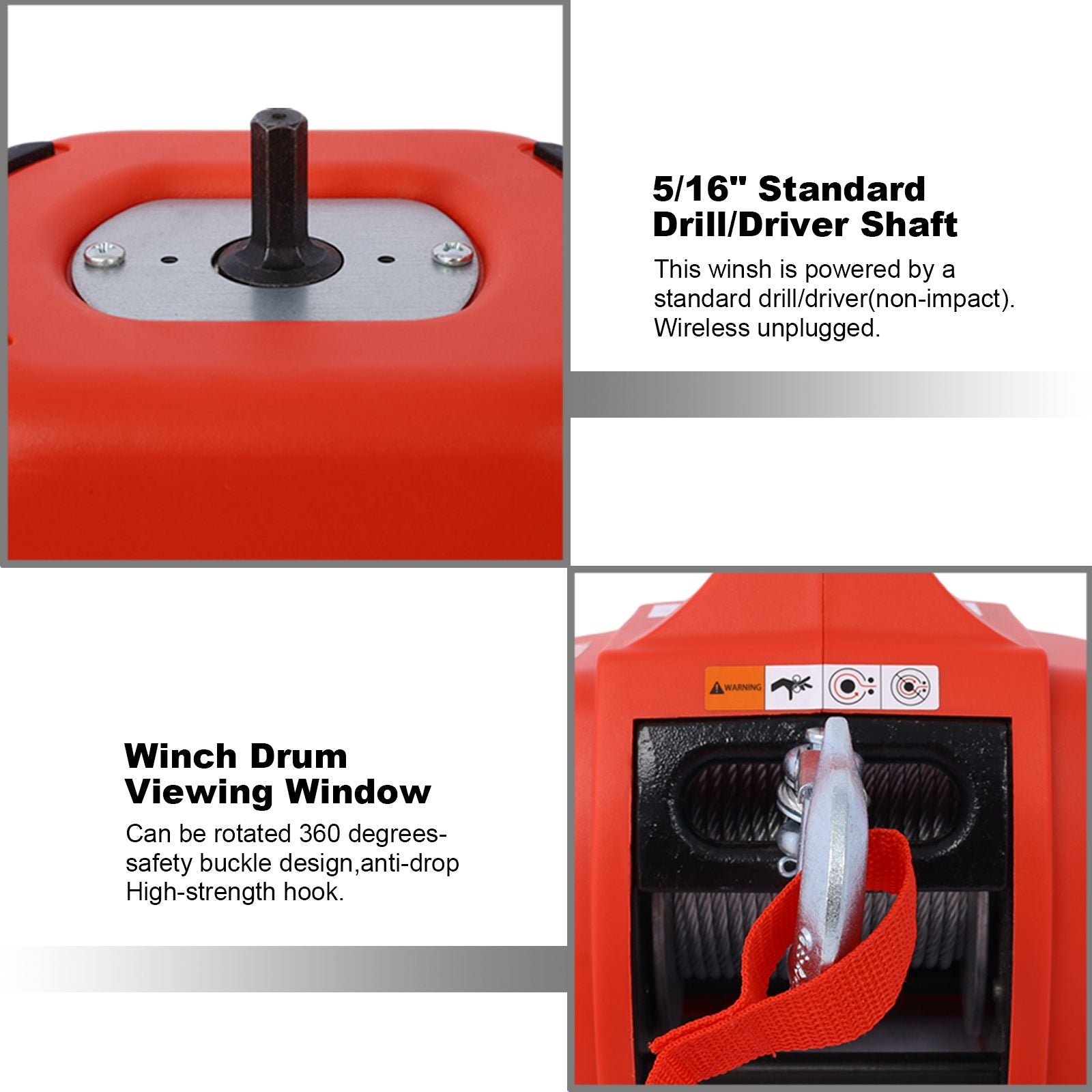 Drill Winch Hoist Portable Drill Winch of 750 LB Capacity with 40 Feet Steel Wire Drill Winch for Lifting & Dragging image 7