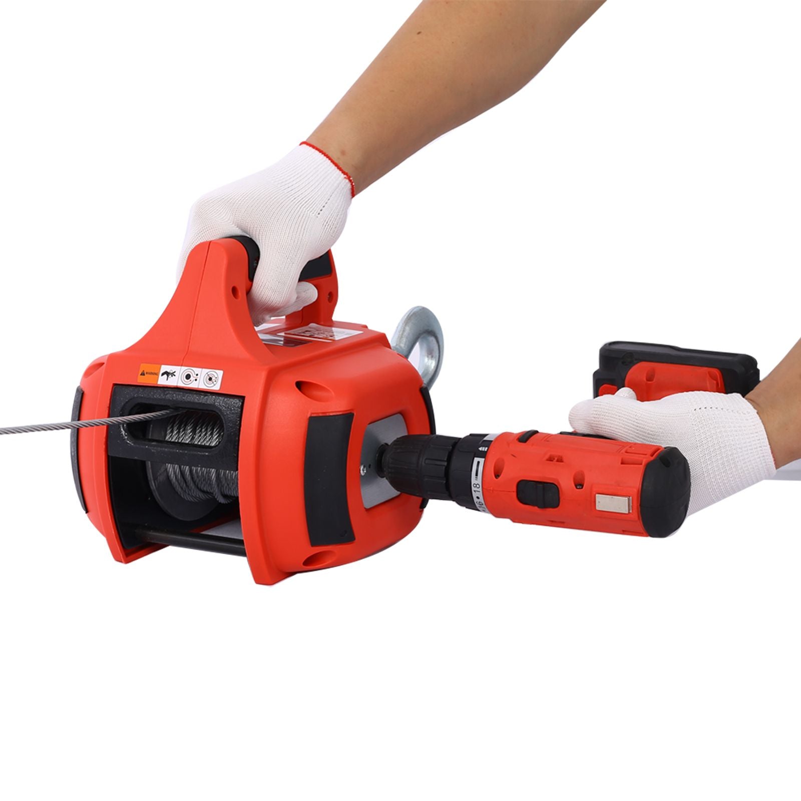 Drill Winch Hoist Portable Drill Winch of 750 LB Capacity with 40 Feet Steel Wire Drill Winch for Lifting & Dragging image 2