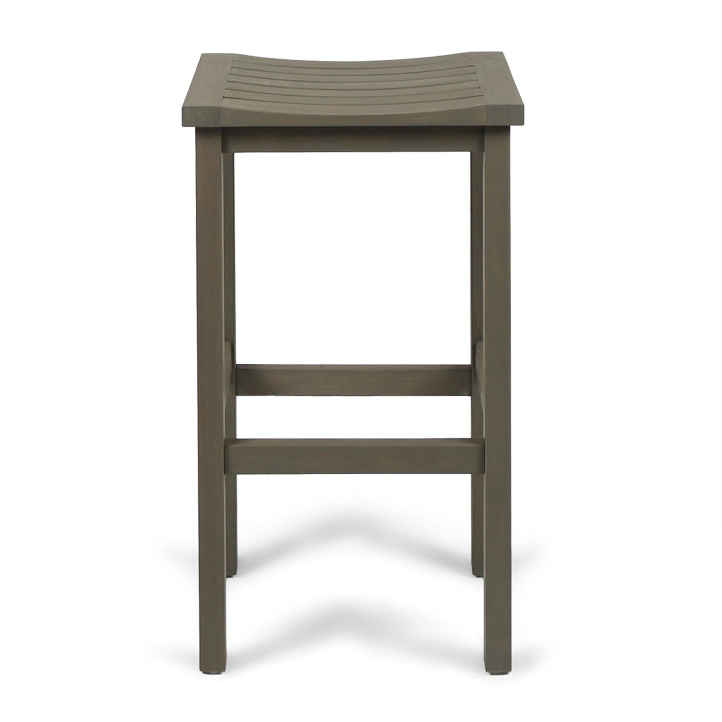 3-Piece Balcony Bar Set with Bottom Shelf Table and 2 Stools, Grey Finish image 8