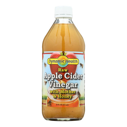 Dynamic Health Apple Cider Vinegar - With The Mother And Natural Honey - Glass Bottle - 16 Oz image 1