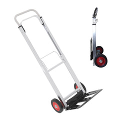 Folding Hand Truck Heavy Duty Foldable Dolly Cart with Wheels, Aluminum Collapsible Hand Cart Portable with Telescoping Handle