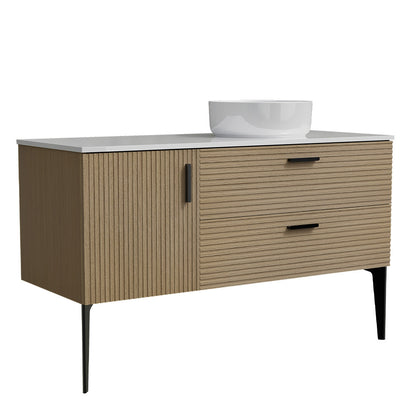 Emilia 48" Striped Natural Oak Bathroom Vanity with Sink, without drainage and faucet, Freestanding Bathroom Cabinet for Modern Bathroom, KD image 7