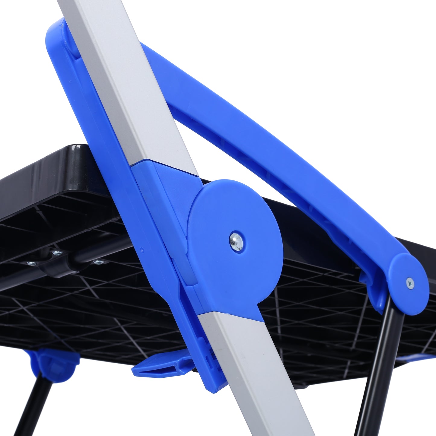Collapsible Utility Cart Multi Use Functional Collapsible Shopping Carts 2-Tier Collapsible Shopping Cart with Baskets Carrito para Supermercado con Ruedas blue image 9