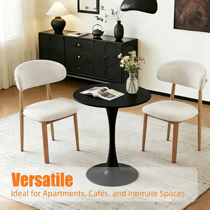 Black Round Dining Table,Modern Dining Table, Dining Table,MDF Tabletop and Iron Spray-Painted Matte Base,Oval Dining Table,Mid Century Coffee Table for Living Room 24 Inch,Home Kitchen,Small Places image 6