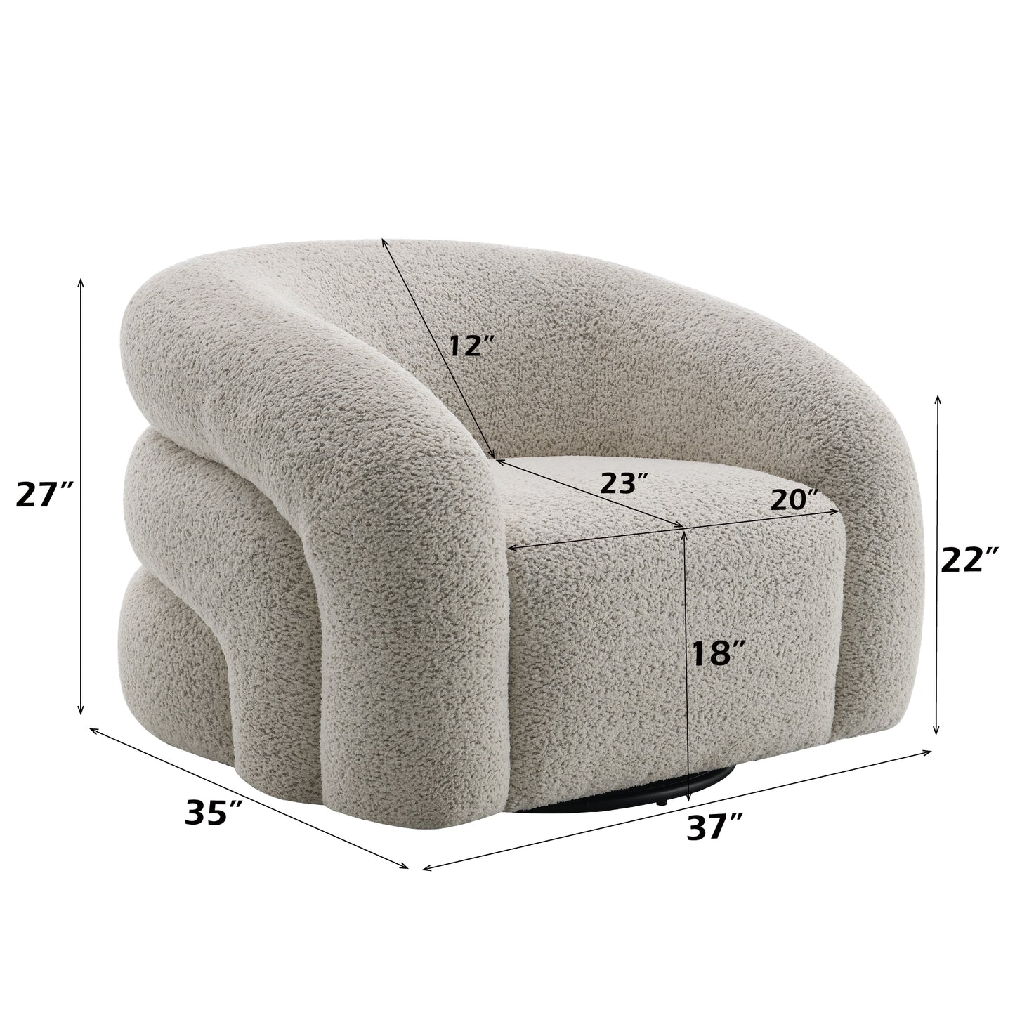 Irma Gray Boucle Chair W/Swivel image 2