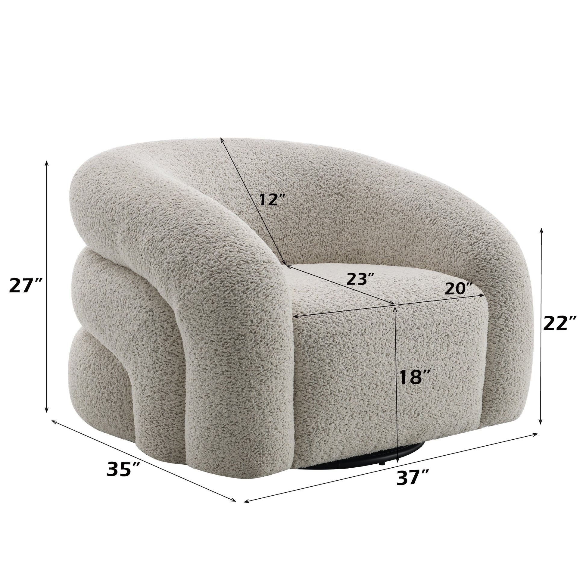 Irma Gray Boucle Chair W/Swivel image 2