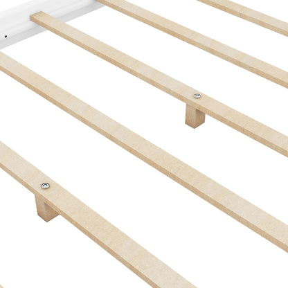 Queen Size Canopy Platform Bed with Support Legs,White image 11