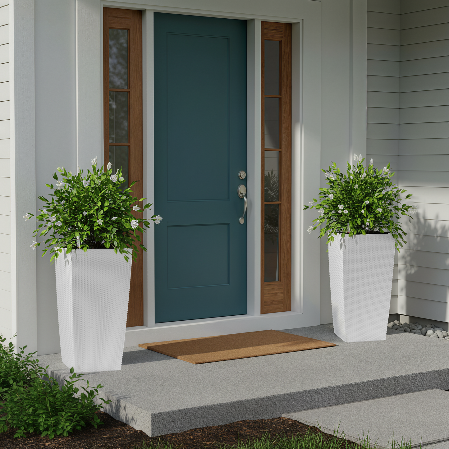 30 in Tall Large Flower Pots Planter with Self-Watering Drainage Holes&Inner Trays Indoor Outdoor Plant Pot with Drain Holes, Water Level Monitor, Inner Bucket for Garden, Patio, Porch, Backyard,White image 9